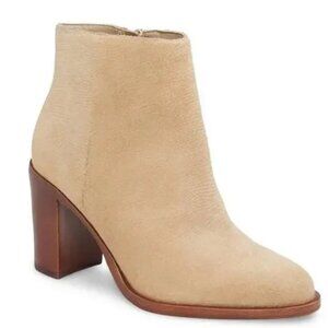 Vince Camuto Paitrilla Cashew Suede Snake Texture Leather Zip Ankle Boot